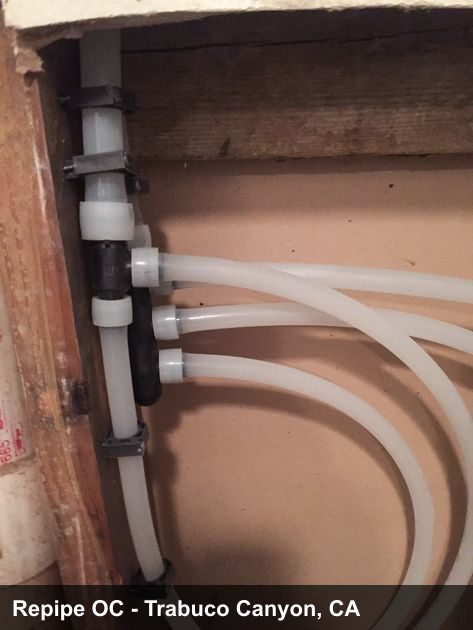 Repipe project photo - Trabuco Canyon, CA home pipes before or after replacement by Repipe OC